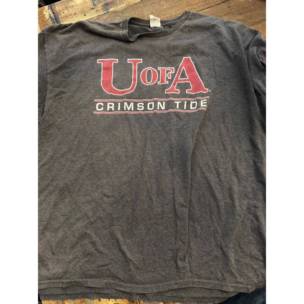Delta Pro Weight Alabama Crimson Tide UofA Graphic T-Shirt Charcoal Mens 3XL